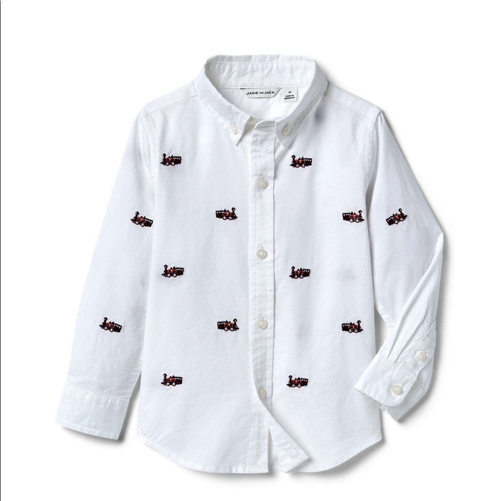 Janie and Jack Train Shirt Worn Once Like New